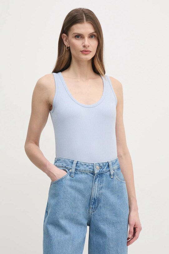 Top Calvin Klein jednofarebný modrá K20K208246