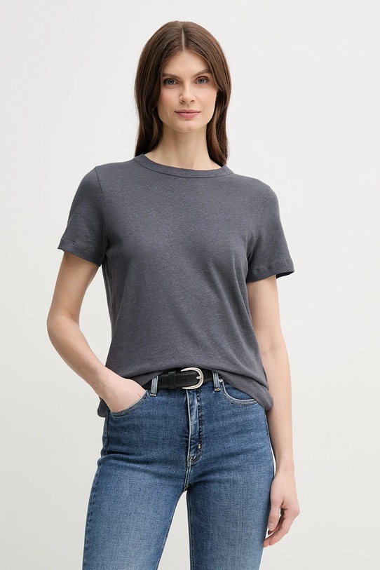 Calvin Klein maglietta in lino semplice grigio K20K208248