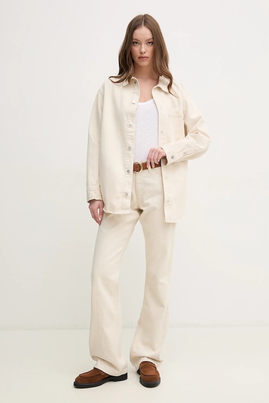 Льняний топ Calvin Klein K20K208396 білий SS25