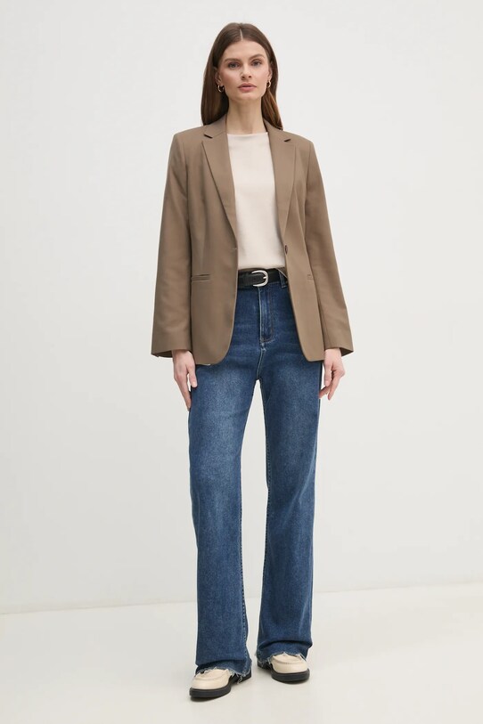 Bavlnené tričko Calvin Klein K20K208399 béžová SS25
