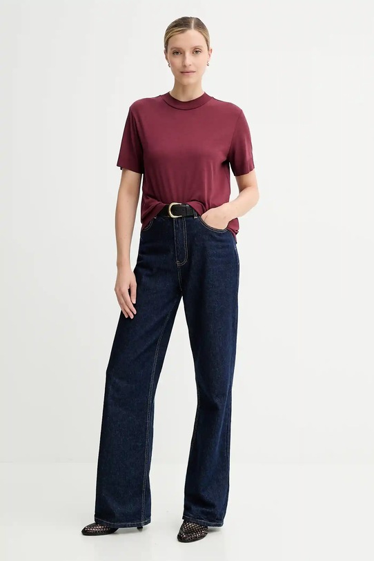 Calvin Klein t-shirt LV044B206G bordowy AW25