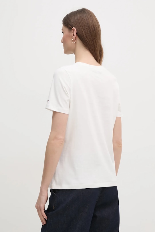 Oblečenie Bavlnené tričko Tommy Hilfiger WW0WW45428 biela