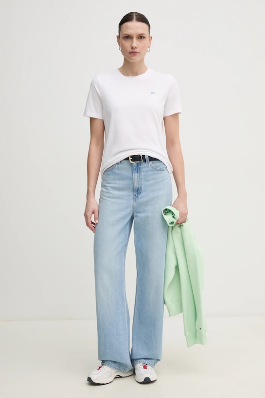 Tommy Hilfiger t-shirt bawełniany WW0WW45522 biały SS25