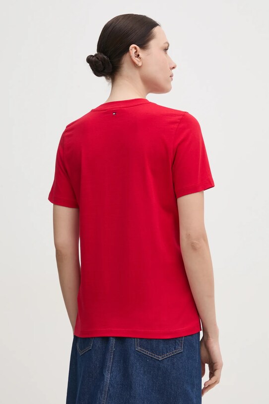 Îmbrăcăminte Tommy Hilfiger tricou din bumbac WW0WW45522 rosu