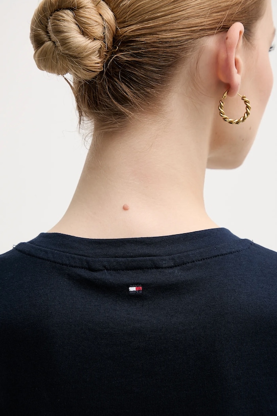 Pamučna majica Tommy Hilfiger WW0WW45522 mornarsko plava