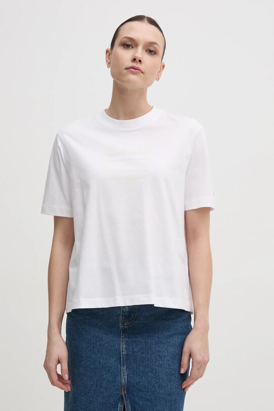 Tommy Hilfiger tricou din bumbac print alb WW0WW45525