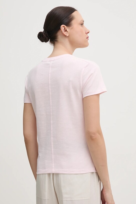 Bavlnené tričko Tommy Hilfiger WW0WW44433 ružová SS25