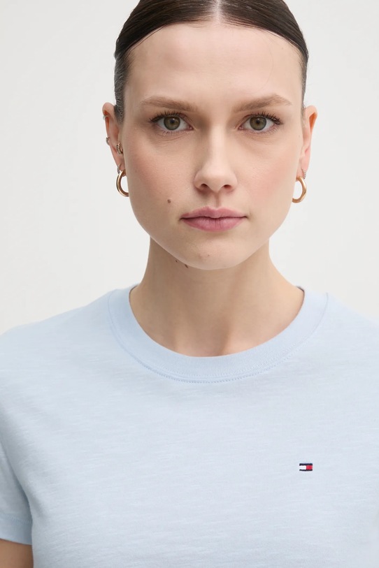Хлопковая футболка Tommy Hilfiger голубой WW0WW44433