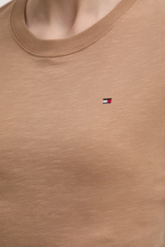 Хлопковая футболка Tommy Hilfiger WW0WW44433 коричневый