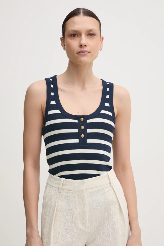 Топ Tommy Hilfiger з еластаном темно-синій WW0WW43920