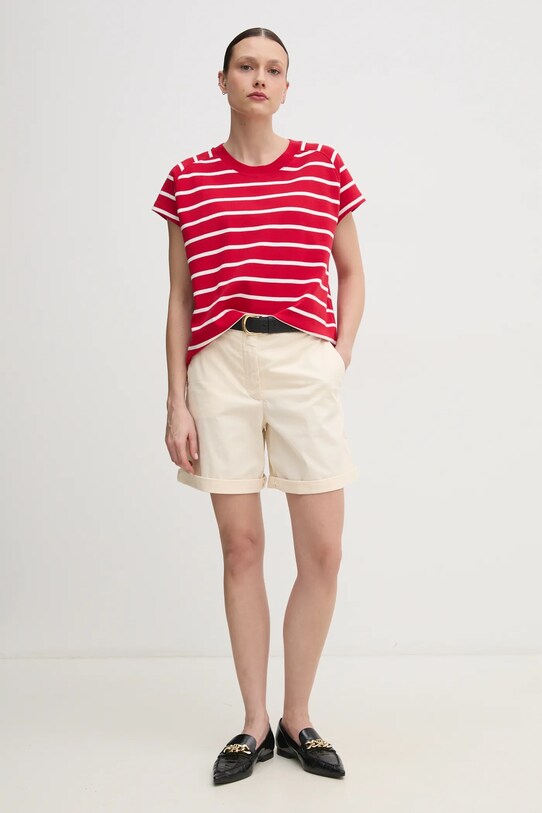 Tommy Hilfiger t-shirt bawełniany WW0WW44544 czerwony SS25