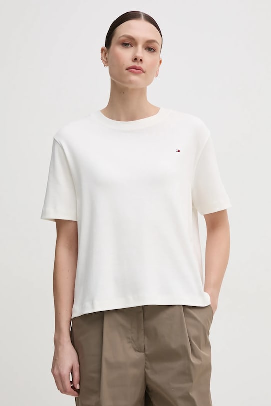 Хлопковая футболка Tommy Hilfiger хлопок белый WW0WW46158