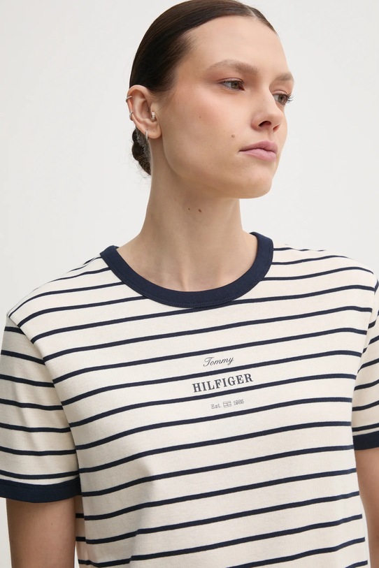 Pamučna majica Tommy Hilfiger mornarsko plava WW0WW44586