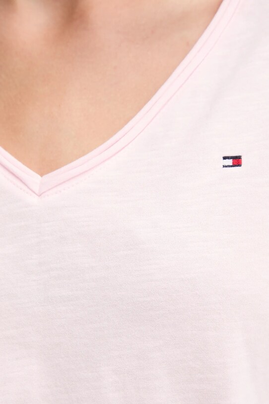 Bavlnené tričko Tommy Hilfiger ružová WW0WW43901