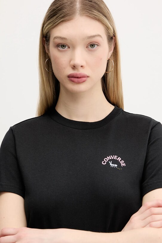 Converse t-shirt bawełniany czarny 10027379.A02