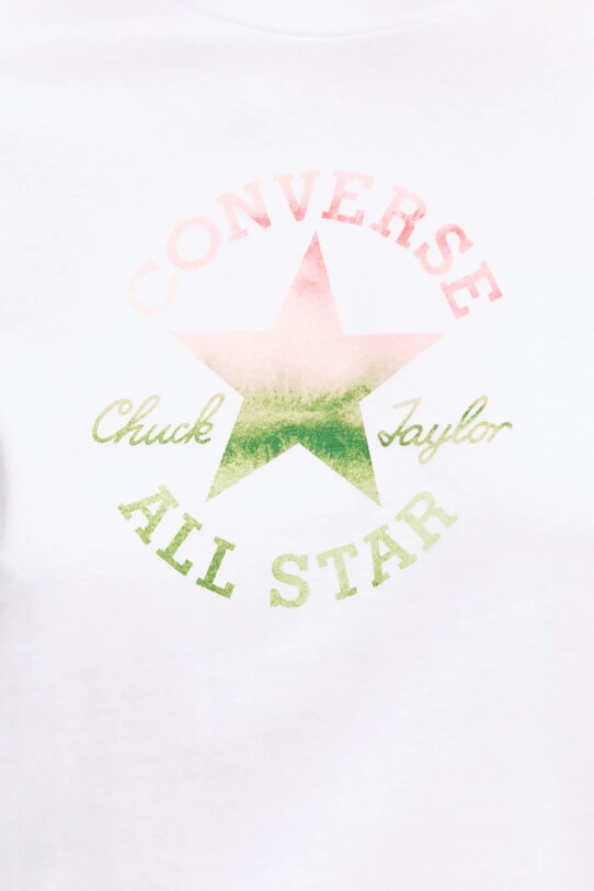 Bavlněné tričko Converse 10027385.A01 bílá