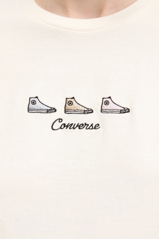 Памучна тениска Converse бежов 10027753.A01
