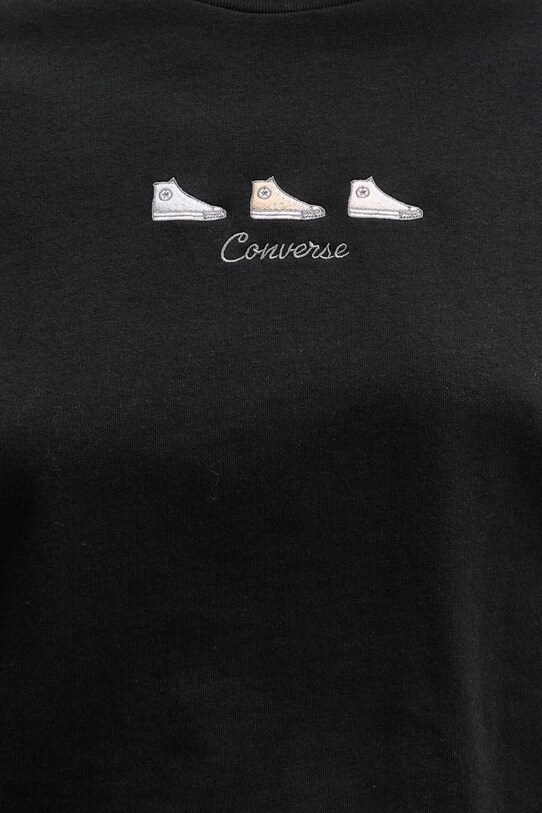 Bavlněné tričko Converse 10027753.A02 černá