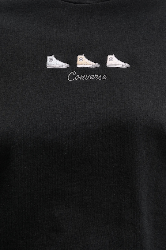 Bavlněné tričko Converse 10027753.A02 černá
