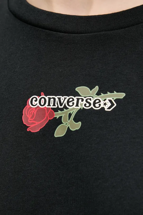 Памучна тениска Converse 10028306.A02 черен