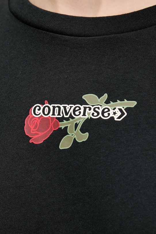 Памучна тениска Converse 10028306.A02 черен