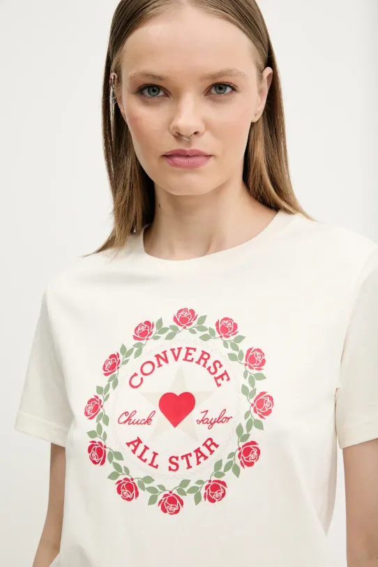 Converse t-shirt bawełniany beżowy 10028307.A01