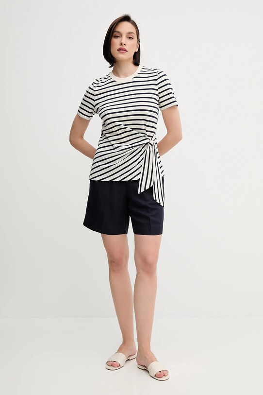 Bavlněné tričko Tommy Hilfiger WW0WW44559 béžová SS25
