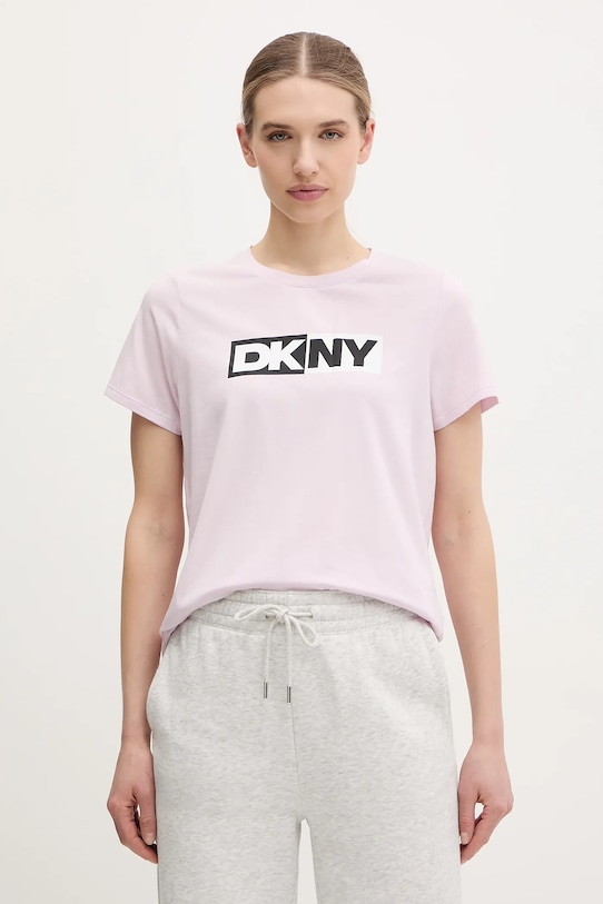 Dkny t-shirt z elastanem różowy DP5T5894