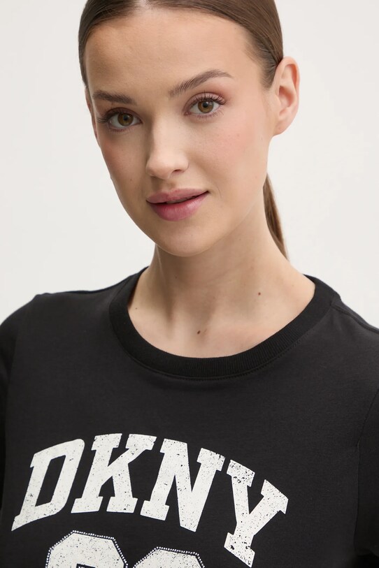 Dkny t-shirt bawełniany czarny DP5T1228