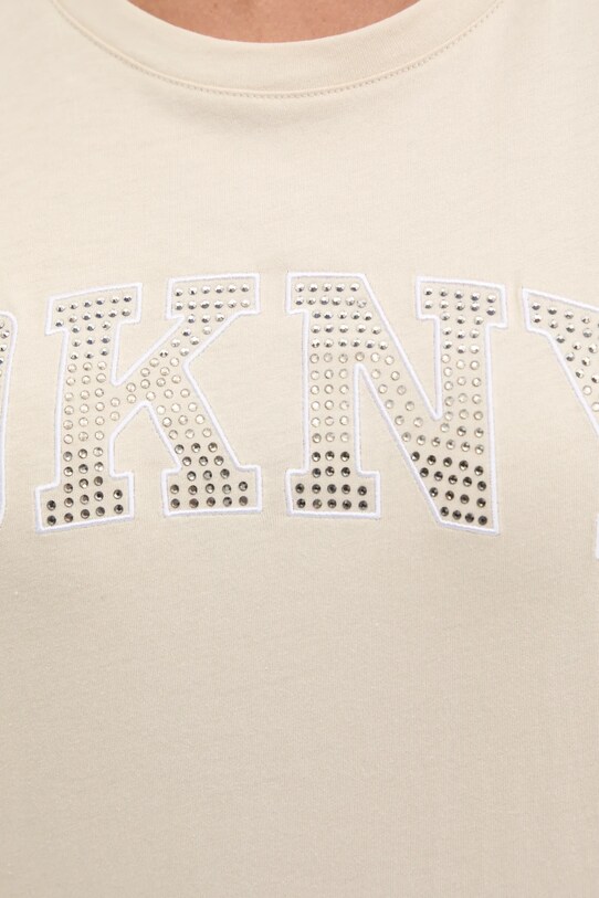 Бавовняна футболка Dkny DP5T1250 бежевий