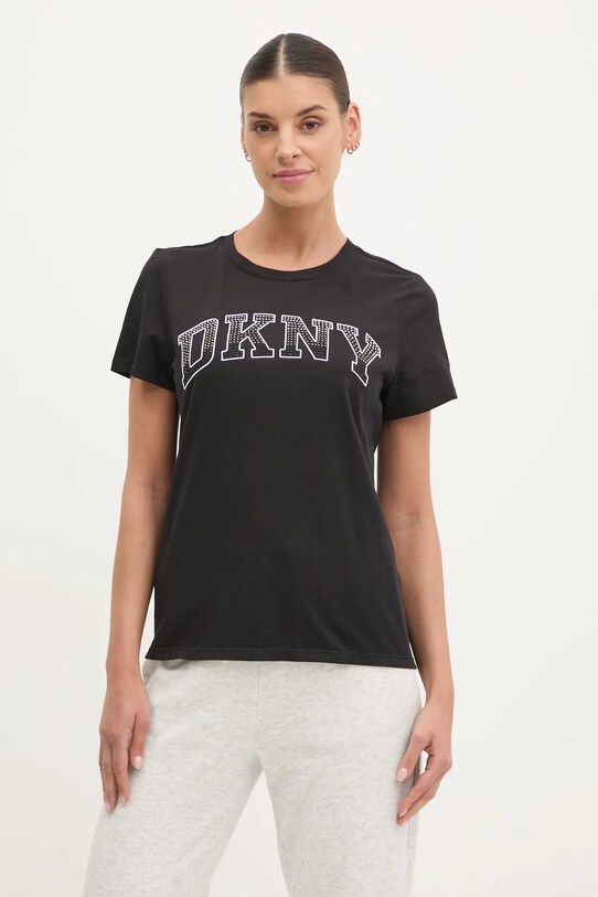Бавовняна футболка Dkny regular чорний DP5T1250