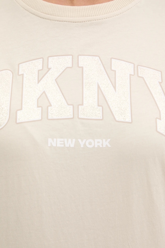 Bombažna kratka majica Dkny DP5T1224 bež