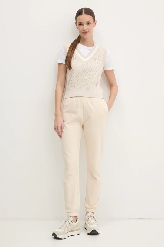 Βαμβακερό πουλόβερ Dkny DP5R6021 μπεζ SS25
