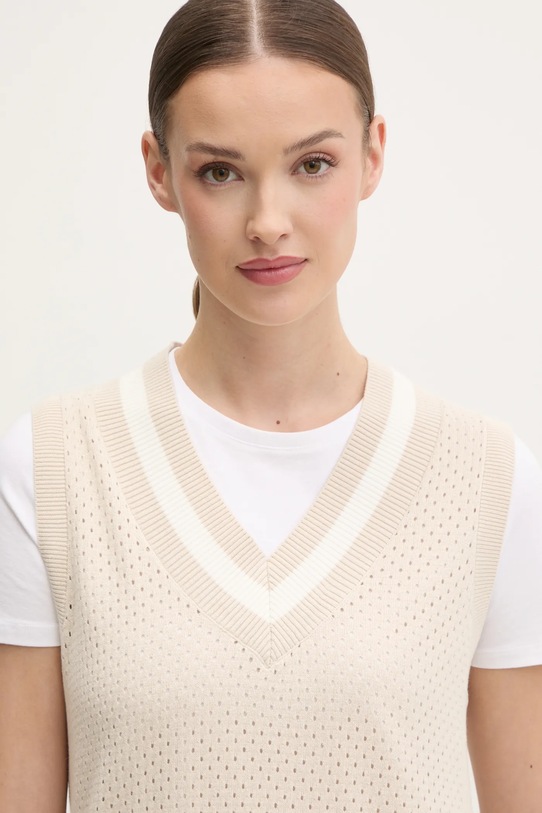 Dkny sweter bawełniany beżowy DP5R6021