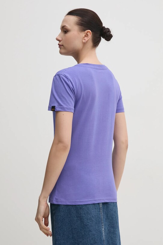 Bavlnené tričko Alpha Industries New Basic T Wmn 196051 fialová SS25