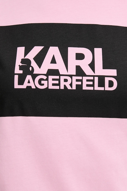 Хлопковая футболка Karl Lagerfeld ASW17010 розовый