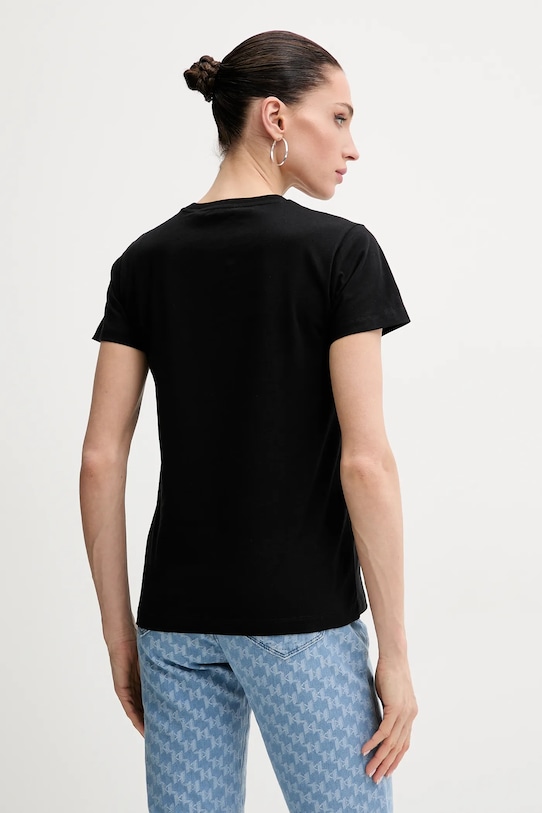 Karl Lagerfeld t-shirt bawełniany ASW17010 czarny SS25