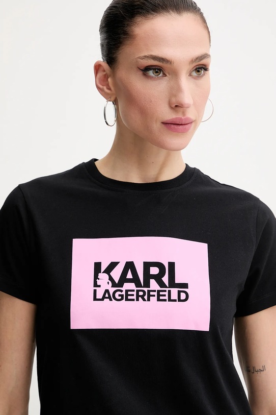 Odzież Karl Lagerfeld t-shirt bawełniany ASW17010 czarny
