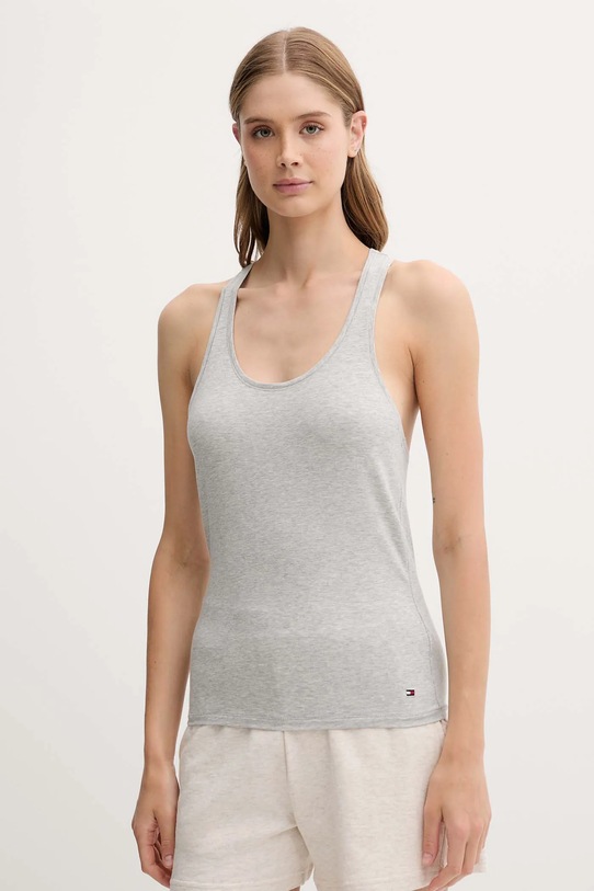 Top Tommy Hilfiger 2-pak jednofarebný sivá UW0UW05748