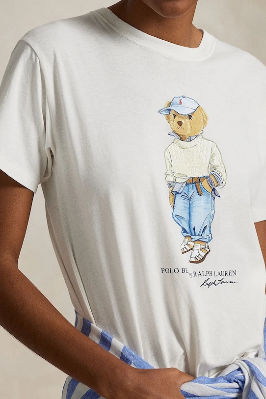 Bavlnené tričko Polo Ralph Lauren biela 211965107