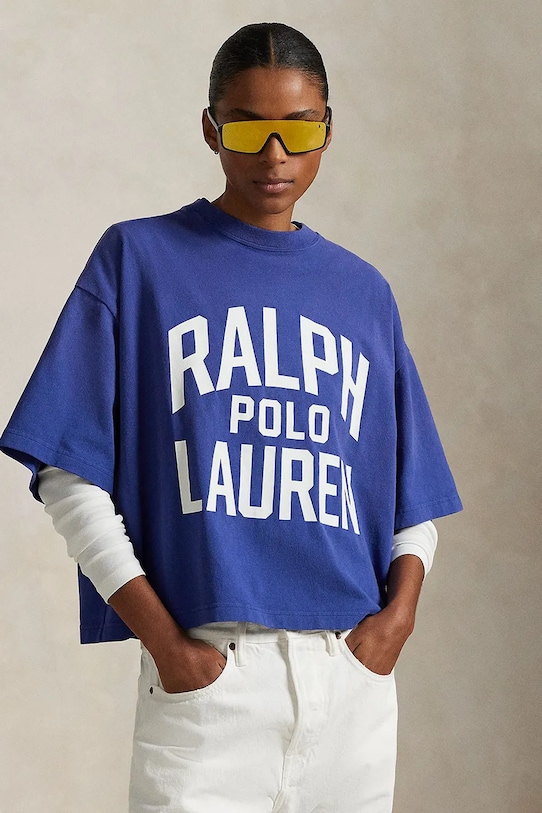 Bavlnené tričko Polo Ralph Lauren relaxed modrá 211965118