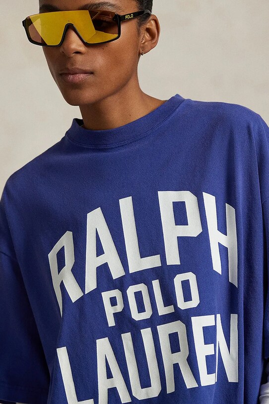 Bavlnené tričko Polo Ralph Lauren modrá 211965118