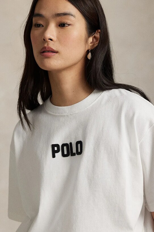 Бавовняна футболка Polo Ralph Lauren білий 211965119