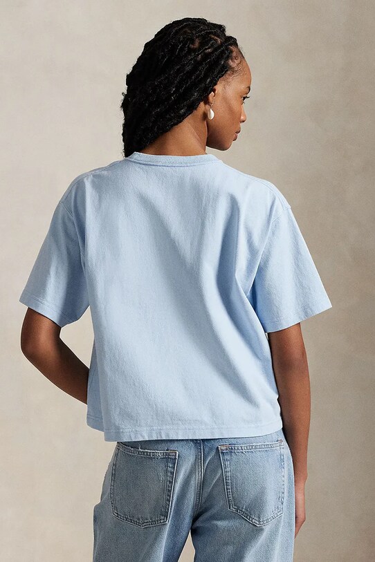 Bombažna kratka majica Polo Ralph Lauren 211965119 modra SS25