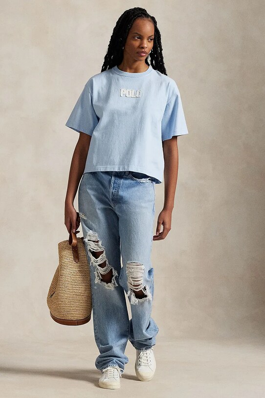 Oblačila Bombažna kratka majica Polo Ralph Lauren 211965119 modra