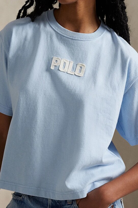 Bombažna kratka majica Polo Ralph Lauren modra 211965119