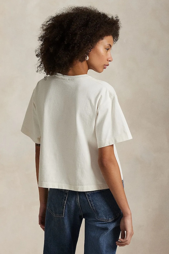 Pamučna majica Polo Ralph Lauren 211973129 bijela SS25