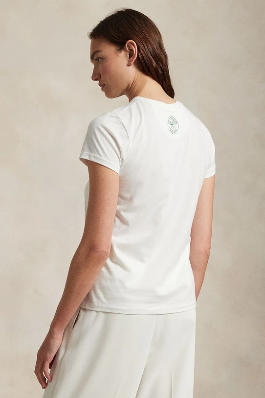 Polo Ralph Lauren t-shirt in cotone Wimbledon Collection 211970503 bianco SS25