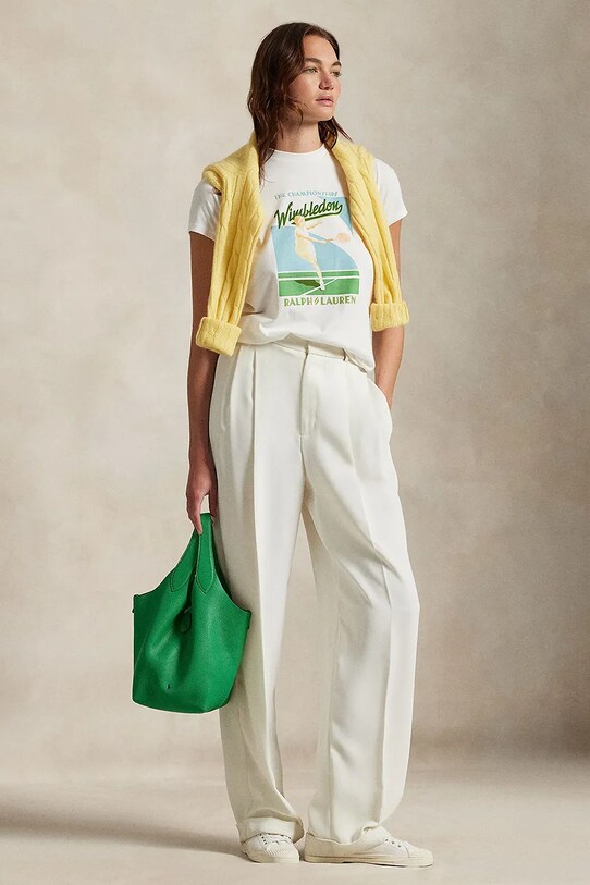 Одяг Бавовняна футболка Polo Ralph Lauren 211970503 білий