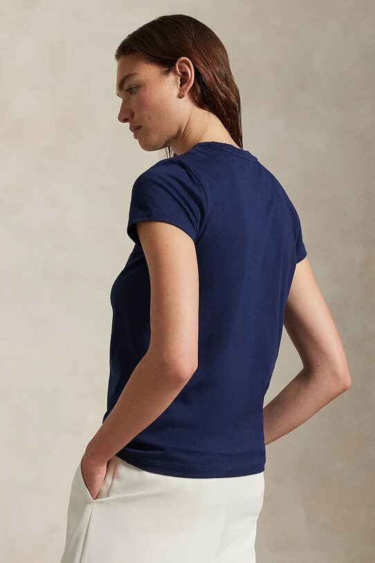 Bavlnené tričko Polo Ralph Lauren 211970504 tmavomodrá SS25
